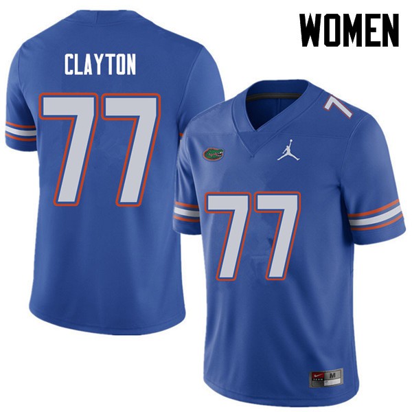 Jordan Brand Women #77 Antonneous Clayton Florida Gators College Football Jerseys Royal